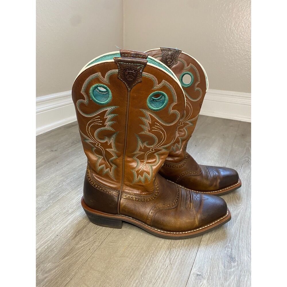 Ariat Heritage Roughstock Square Toe Western Boots Women's 7.5B Leather 10005960